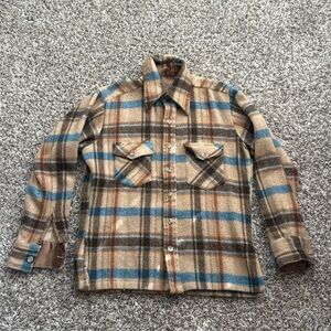 Vintage Plaid Wool Jacket for Men